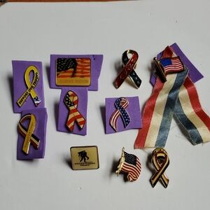 Support Our Troops Lapel Pins Tie Tack American Flag Usa Qty 10